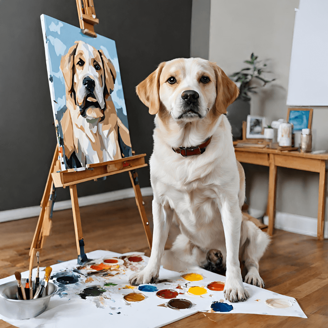 Malen nach Zahlen - Dein eigener Hund (mit Rahmen)