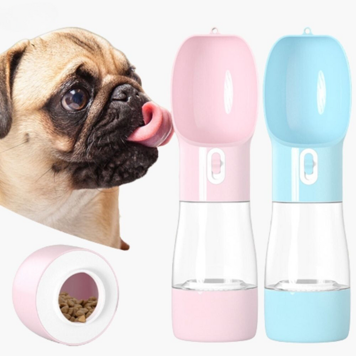 Emmalove - Hunde Trinkflasche mit Futterbehälter