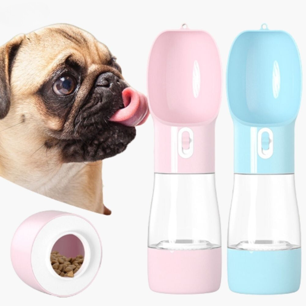 Emmalove - dog drinking bottle with food container