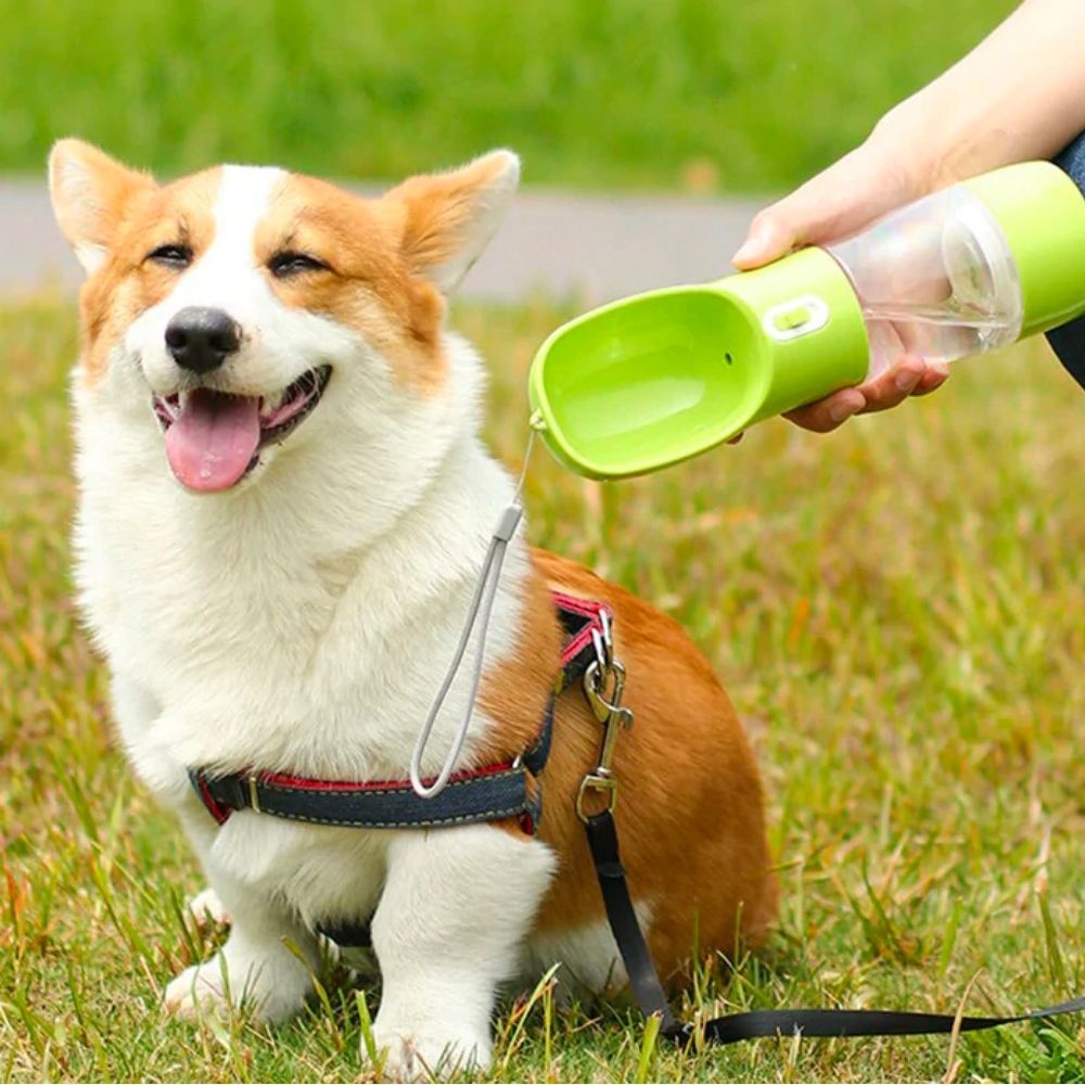 Emmalove - Hunde Trinkflasche mit Futterbehälter