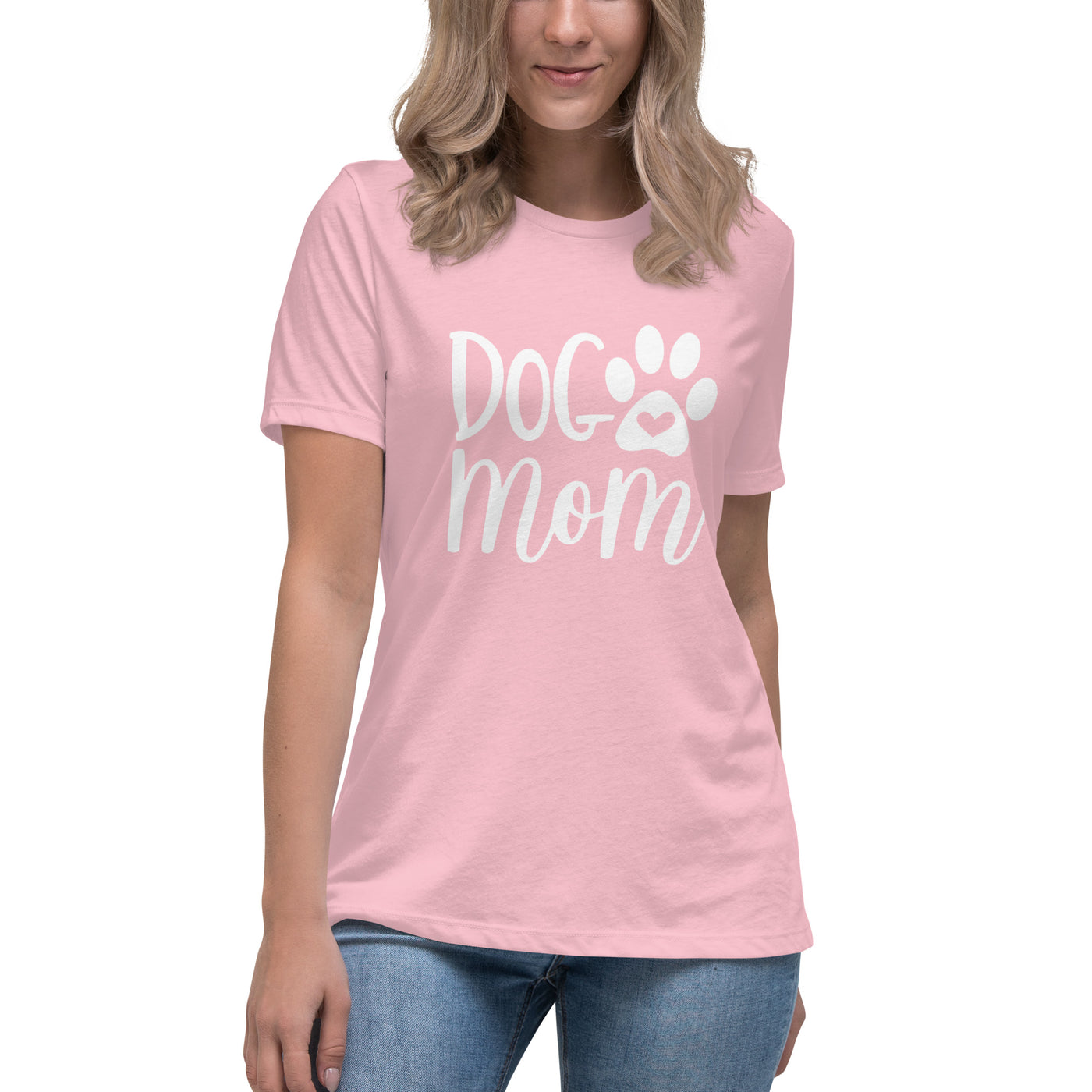 Emmalove - "Dog Mom" White Line - T-Shirt 2.0